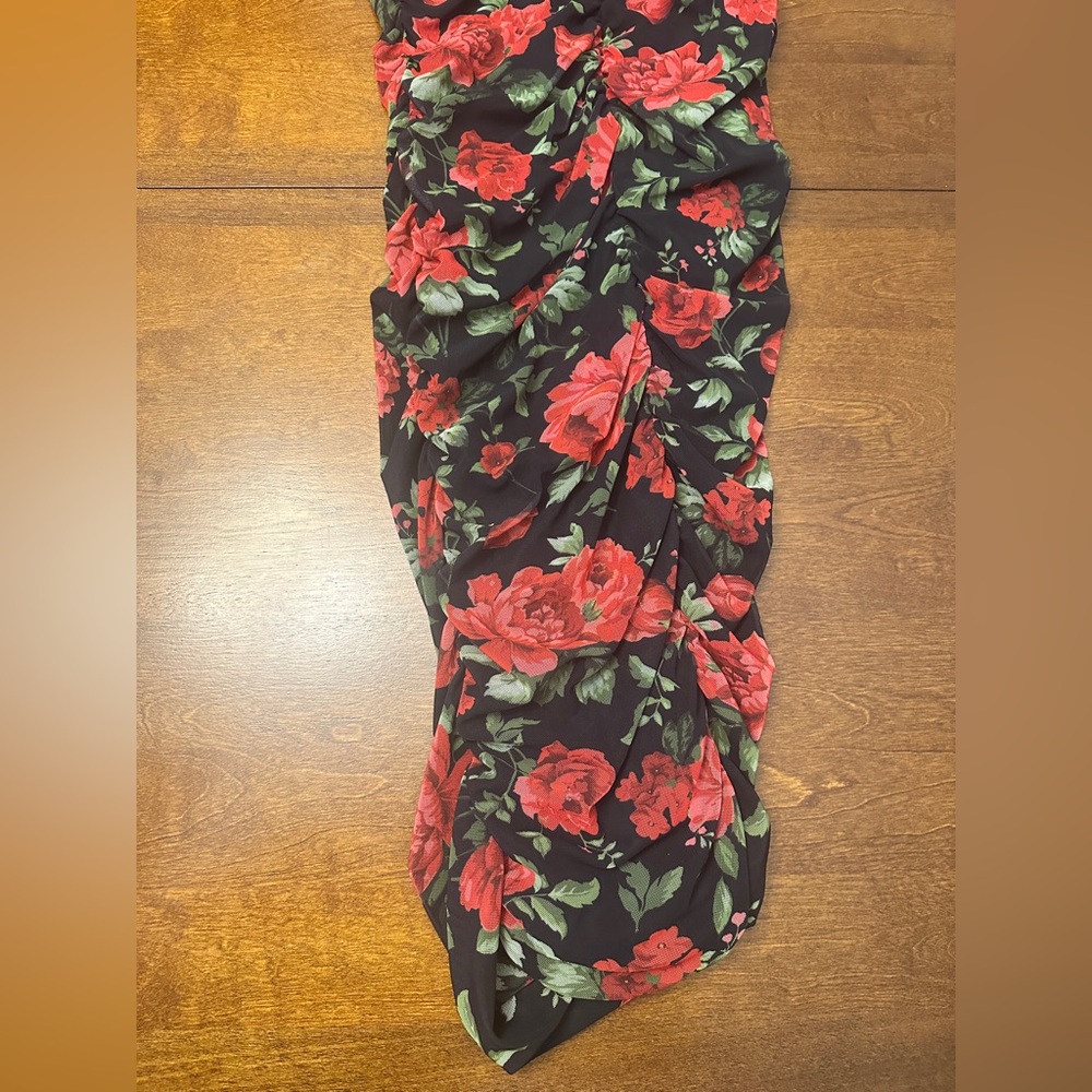 Love By Design Black and Red Floral Midi Dress - Picture 6 of 8
